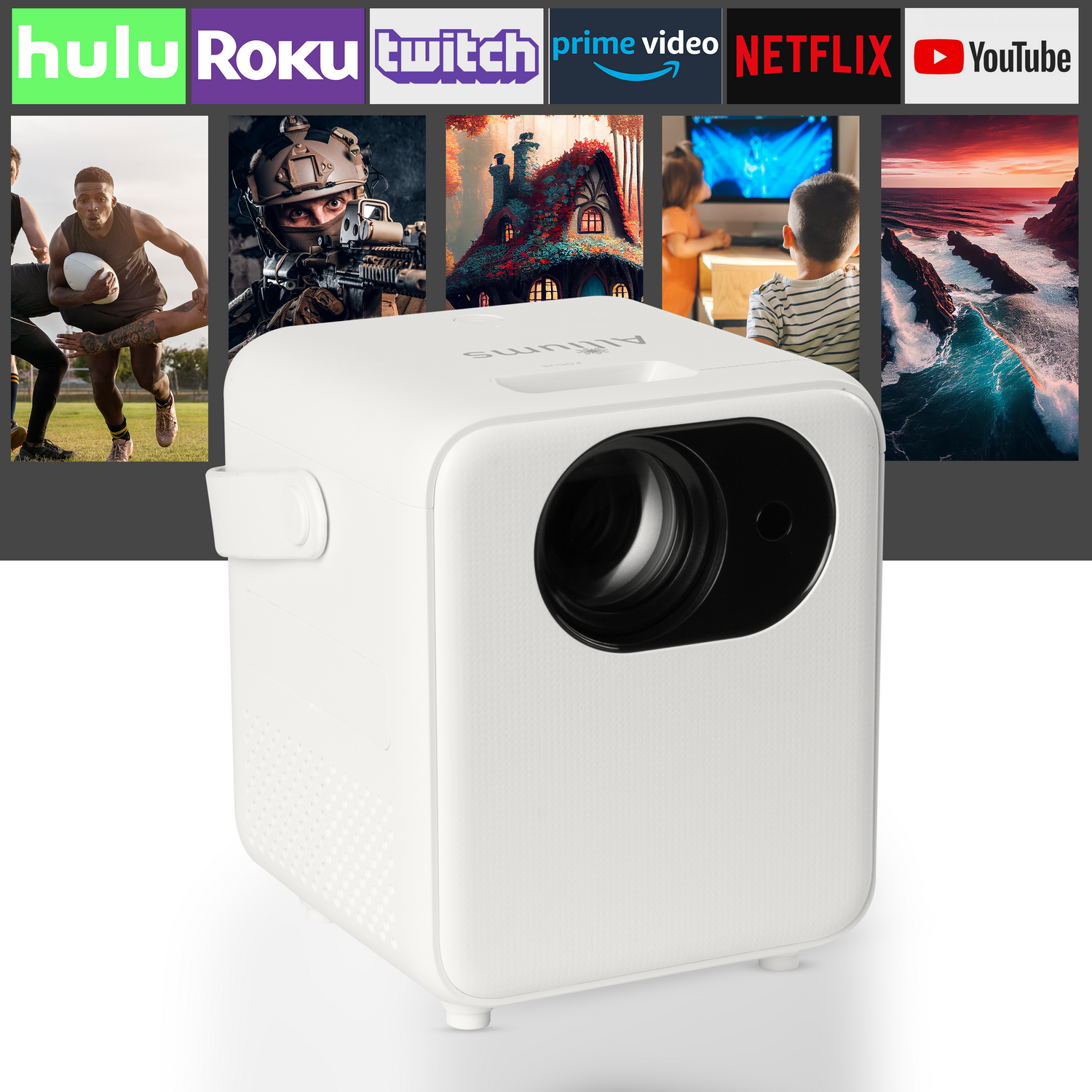 ALLIUMS Ultimate 9500 Lumens HD 1080p Supported Projector, AP-12