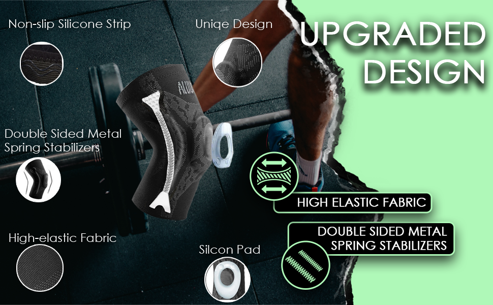 ALLIUMS Knee Support, with Silicone Gel Spring Support