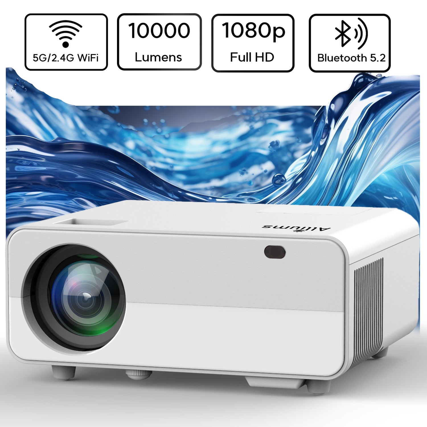 ALLIUMS Mini Portable Projector with 1080p Full HD Resolution, AP-25