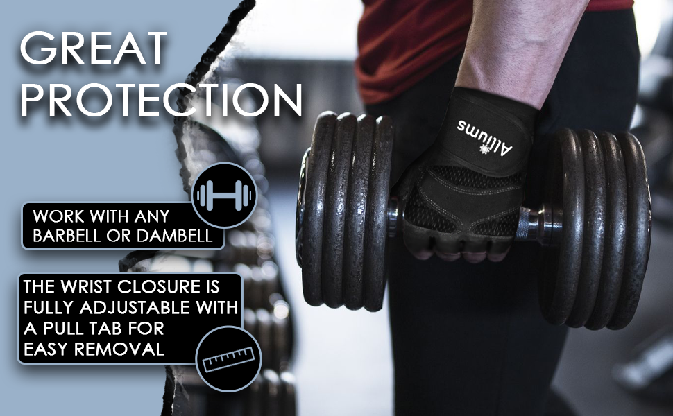 ALLIUMS Workout Gloves, Full Palm Protection Gloves for Weightlifting (Pair)