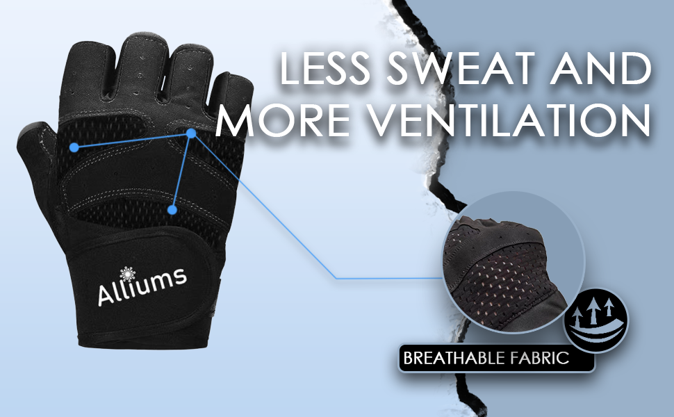 ALLIUMS Workout Gloves, Full Palm Protection Gloves for Weightlifting (Pair)