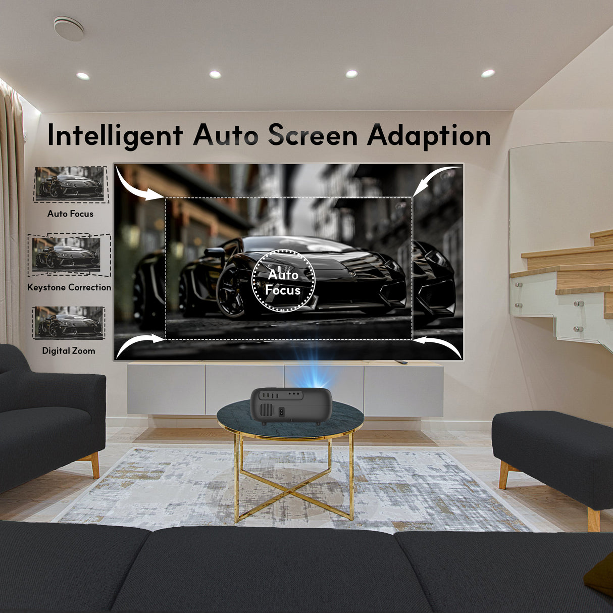 ALLIUMS Projector AUTO FOCUS AUTO KEYSTONE, AP-30B