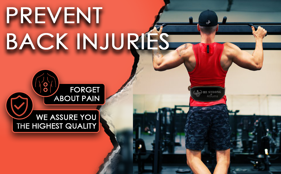 ALLIUMS Genuine Leather Weightlifting Belt for Power Lifting and Bodybuilding (Black)