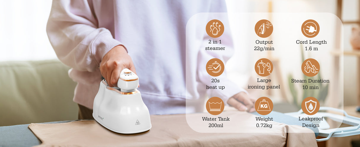 Arovec Clothes Steamer, 2-in-1 Iron & Hand Steamer, AP-GS50