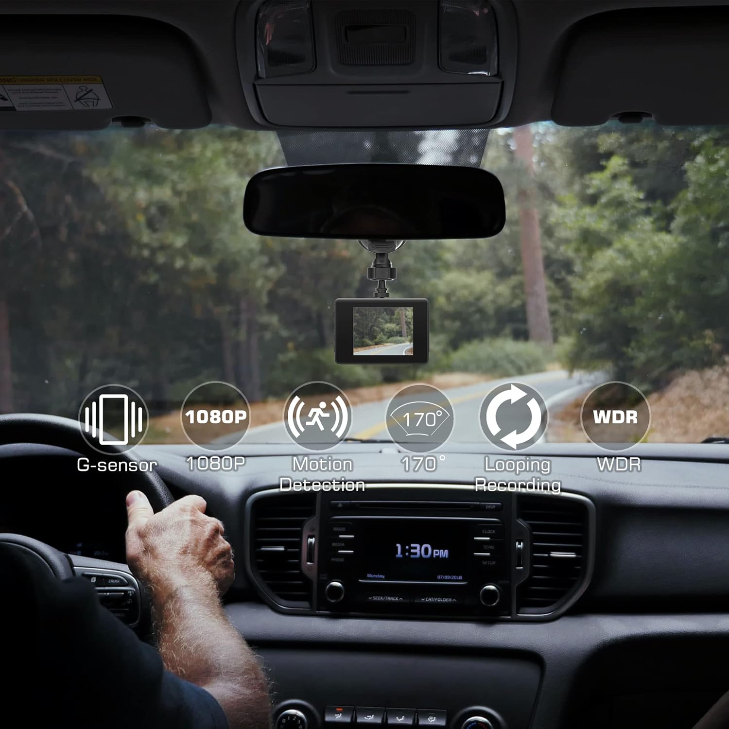 ALLIUMS Dash Camera with 1080P, FHD, DVR, 170°Wide Angle, AC-05