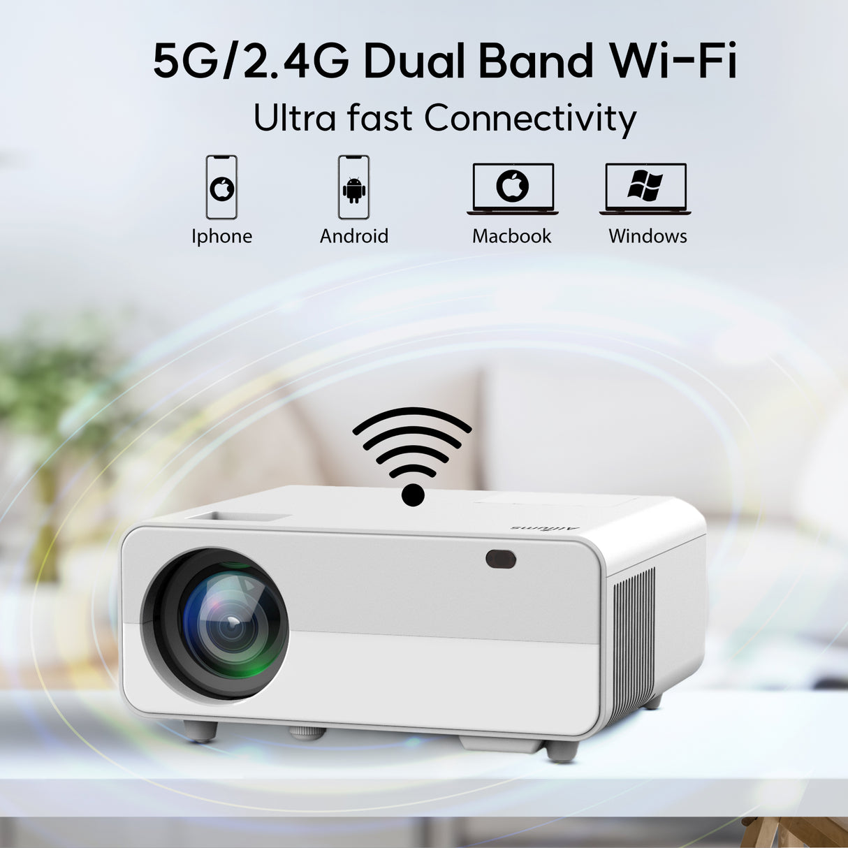 ALLIUMS Mini Portable Projector with 1080p Full HD Resolution, AP-25