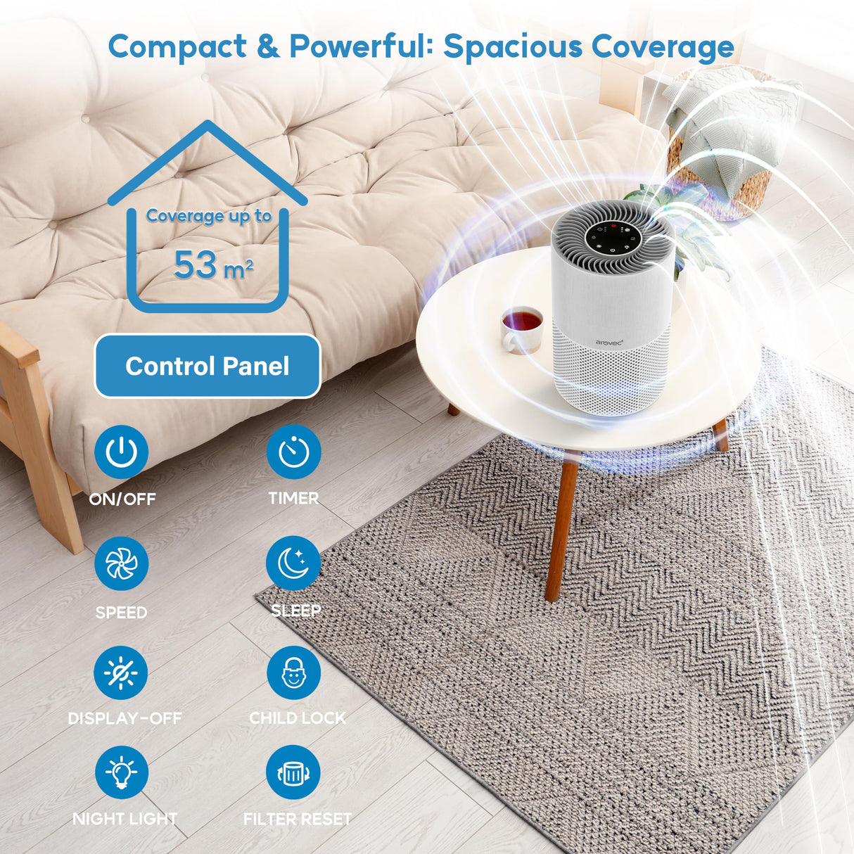 AROVEC Bacterial Air Purifier, Apex-300-BF