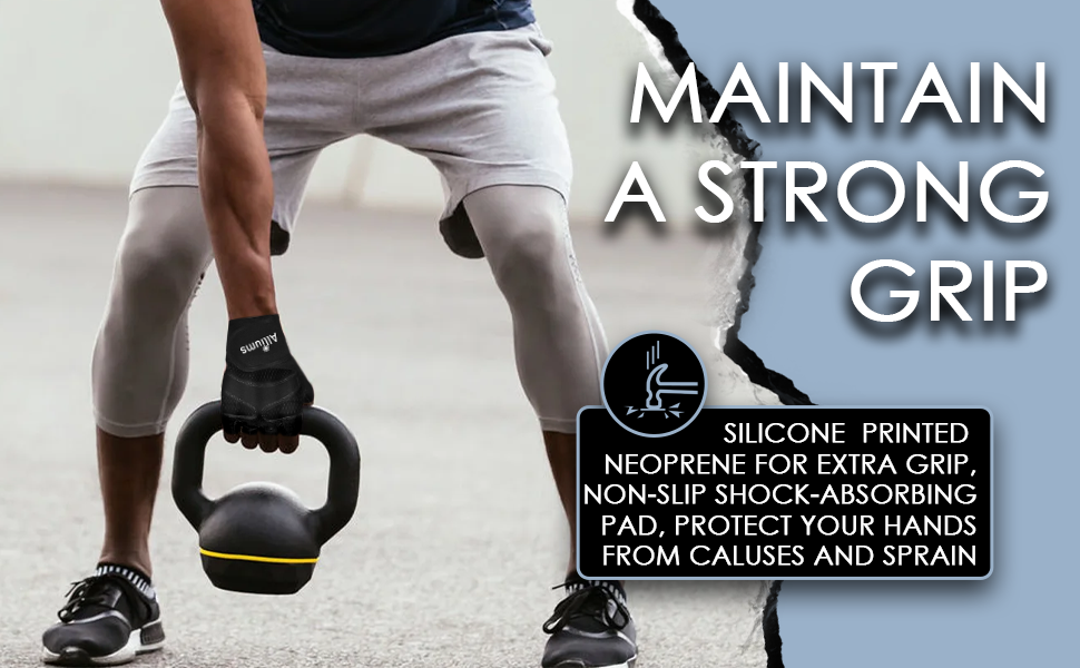 ALLIUMS Workout Gloves, Full Palm Protection Gloves for Weightlifting (Pair)