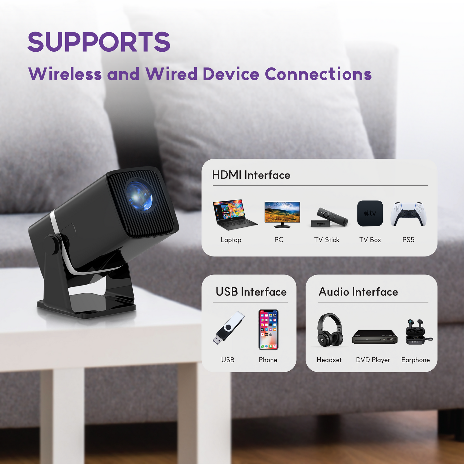 ALLIUMS Mini Projector , AP-Mini100B