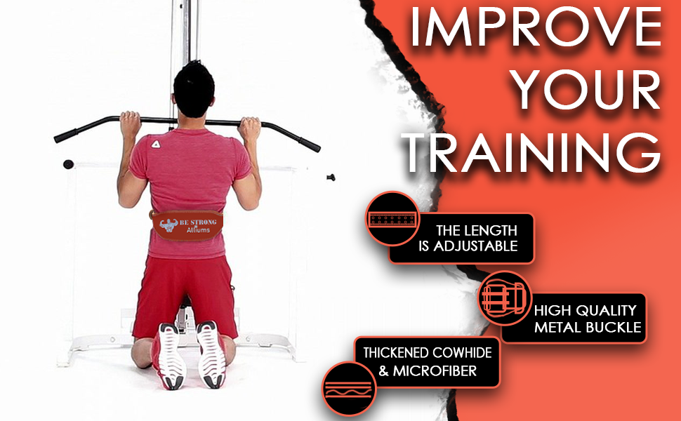 ALLIUMS Genuine Leather Weightlifting Belt for Power Lifting and Bodybuilding (Brown)