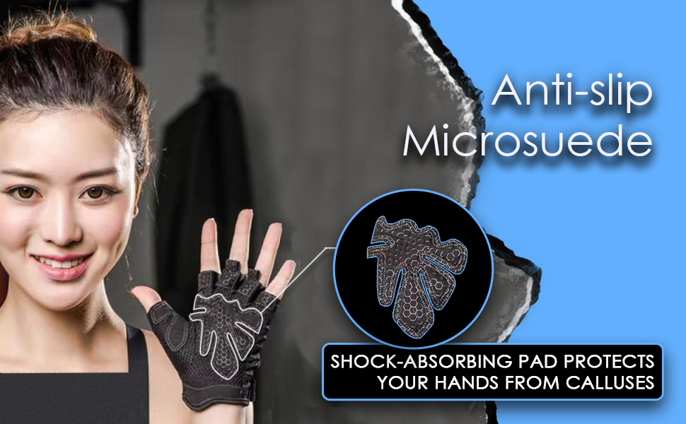 ALLIUMS Workout Gloves with Full Palm Protection Exercise Gloves (Pair)