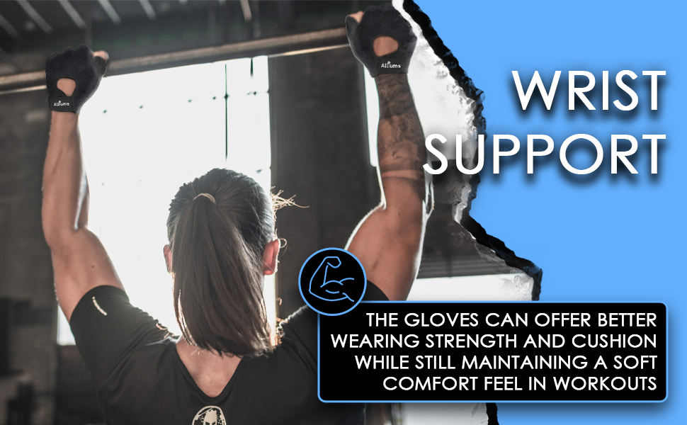 ALLIUMS Workout Gloves with Full Palm Protection Exercise Gloves (Pair)