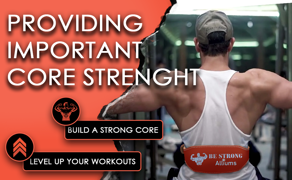 ALLIUMS Genuine Leather Weightlifting Belt for Power Lifting and Bodybuilding (Brown)