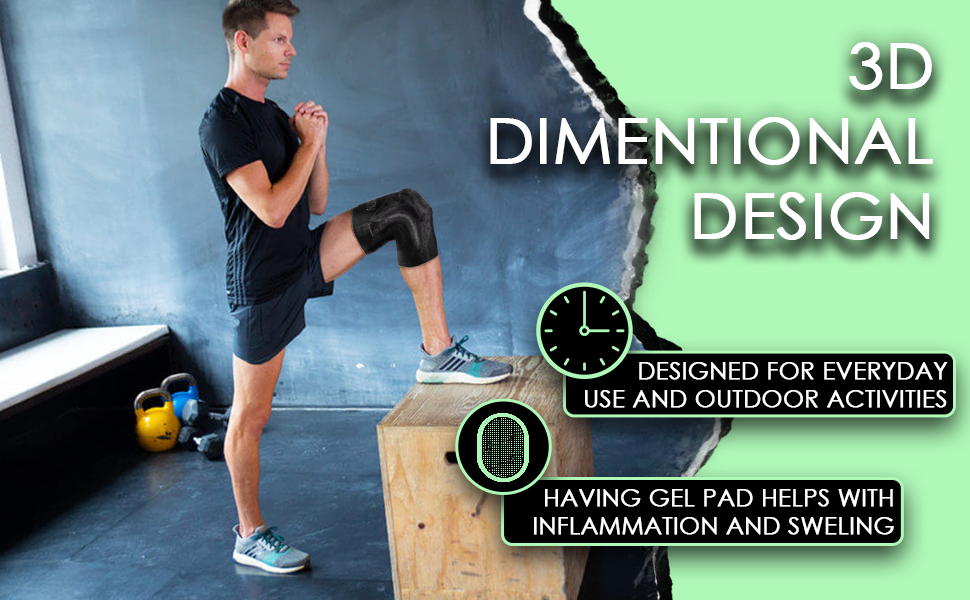 ALLIUMS Knee Support, with Silicone Gel Spring Support