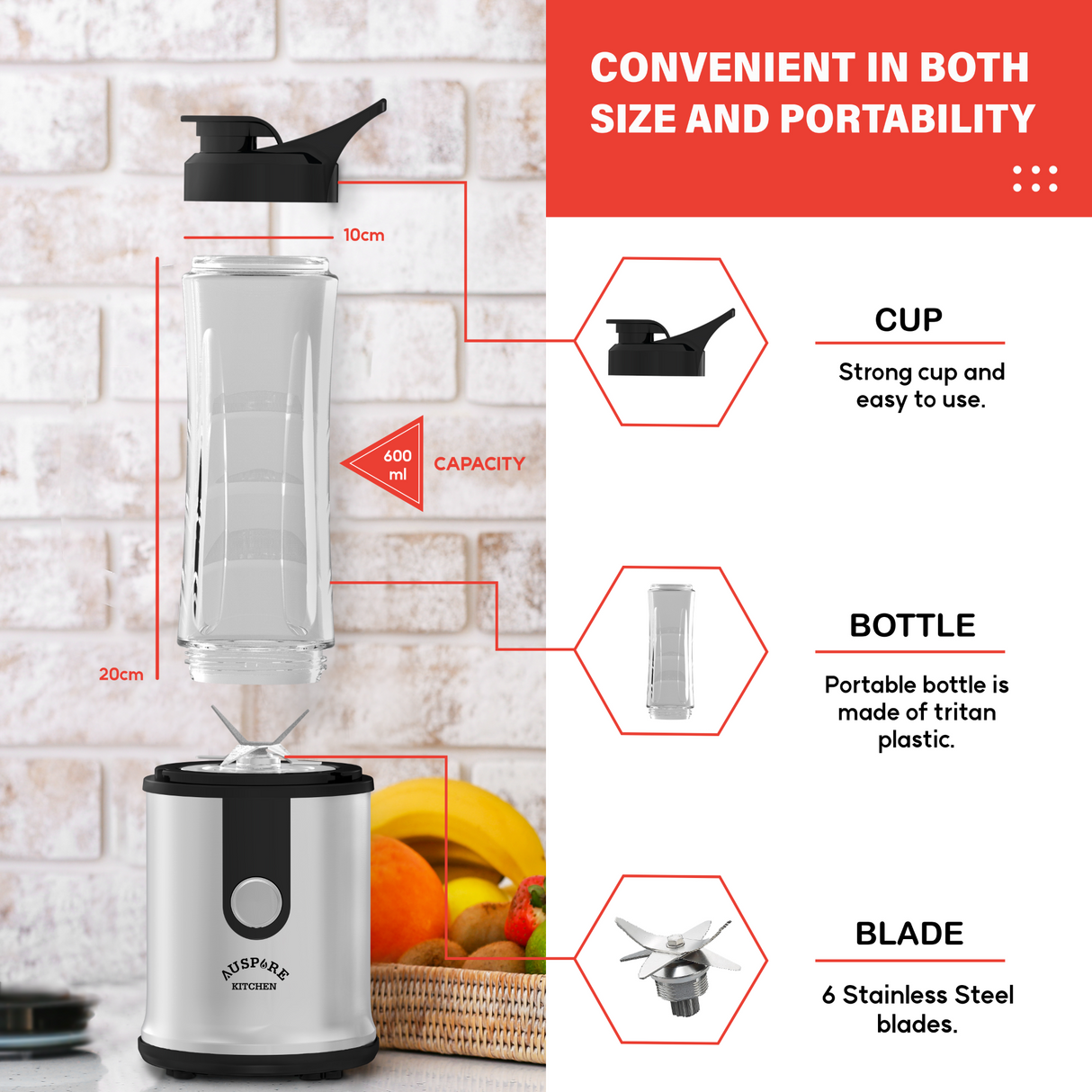 AUSPURE Coffee Grinder & Blender, AusGrind-E09B
