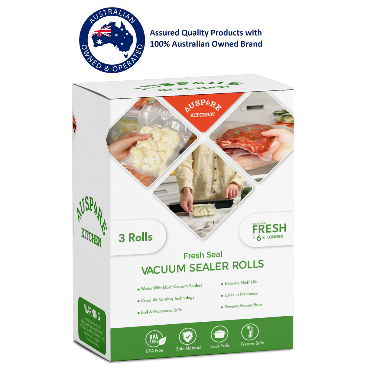 AUSPURE Vacuum Sealer Bags, AP-VSR2806-3R1