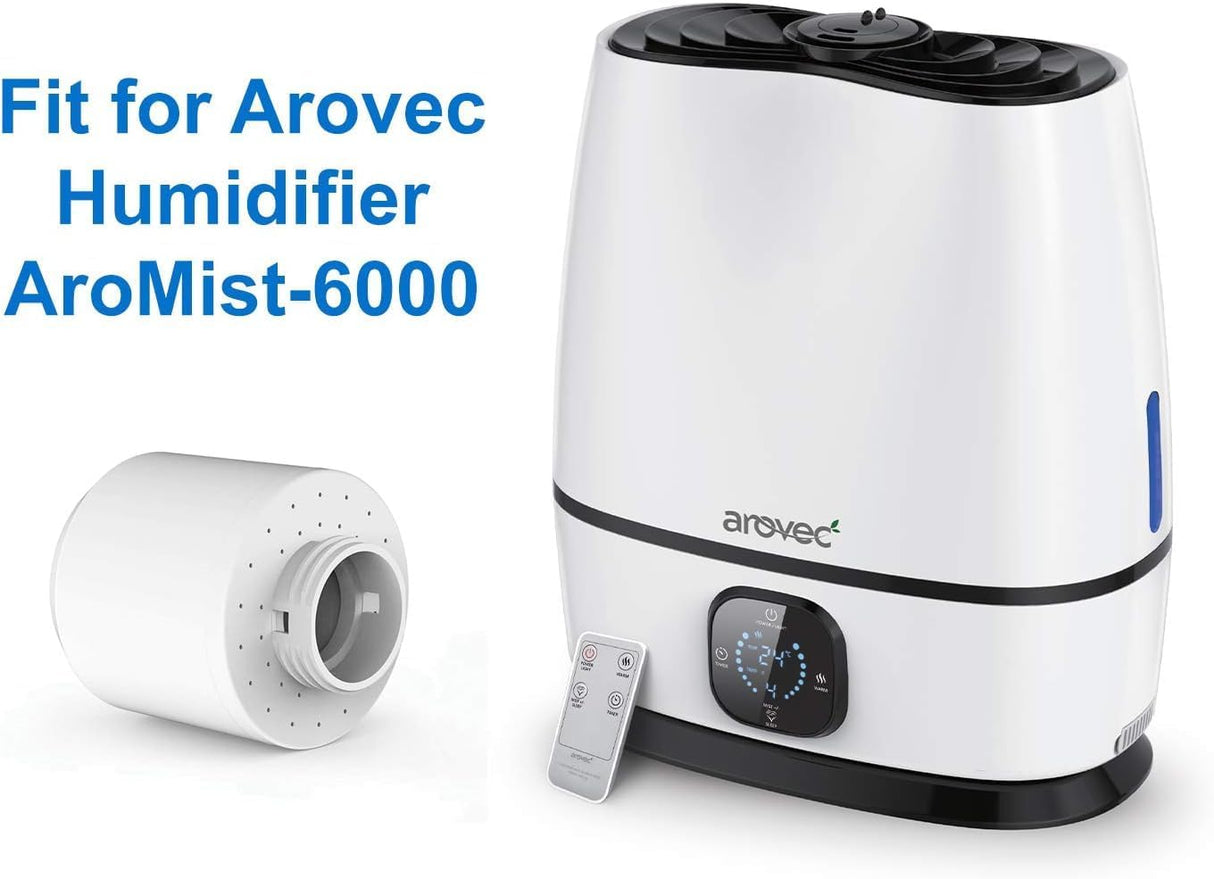 AROVEC Air Humidifier Water Filter Cartridge, Prevents Hard Water Build-Up, Fit for AroMist-6000 (4 Pack)
