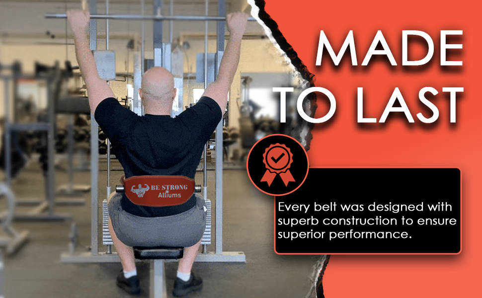 ALLIUMS Genuine Leather Weightlifting Belt for Power Lifting and Bodybuilding (Brown)