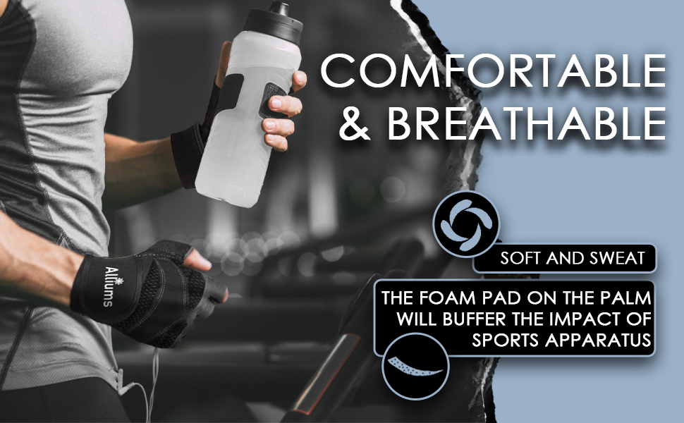 ALLIUMS Workout Gloves, Full Palm Protection Gloves for Weightlifting (Pair)
