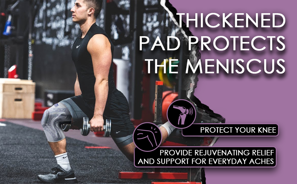 ALLIUMS Knee Support, with Silicone Gel Spring Support (Gray)