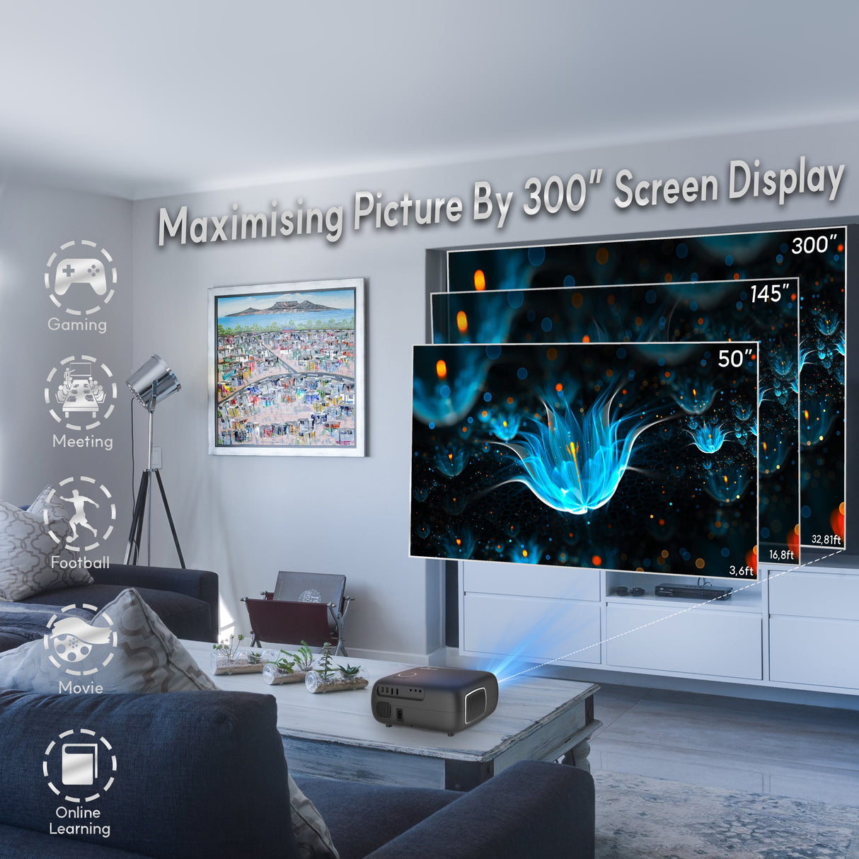 ALLIUMS Projector AUTO FOCUS AUTO KEYSTONE, AP-30B