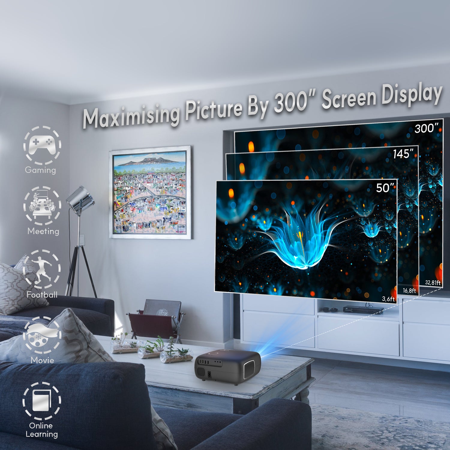 ALLIUMS Projector AUTO FOCUS AUTO KEYSTONE, AP-30B