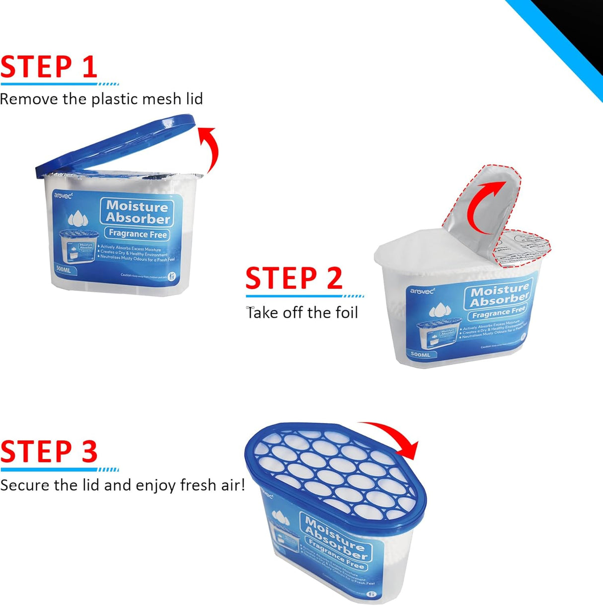 AROVEC Moisture Absorber 16 Packs, AVMA-U21D50-16