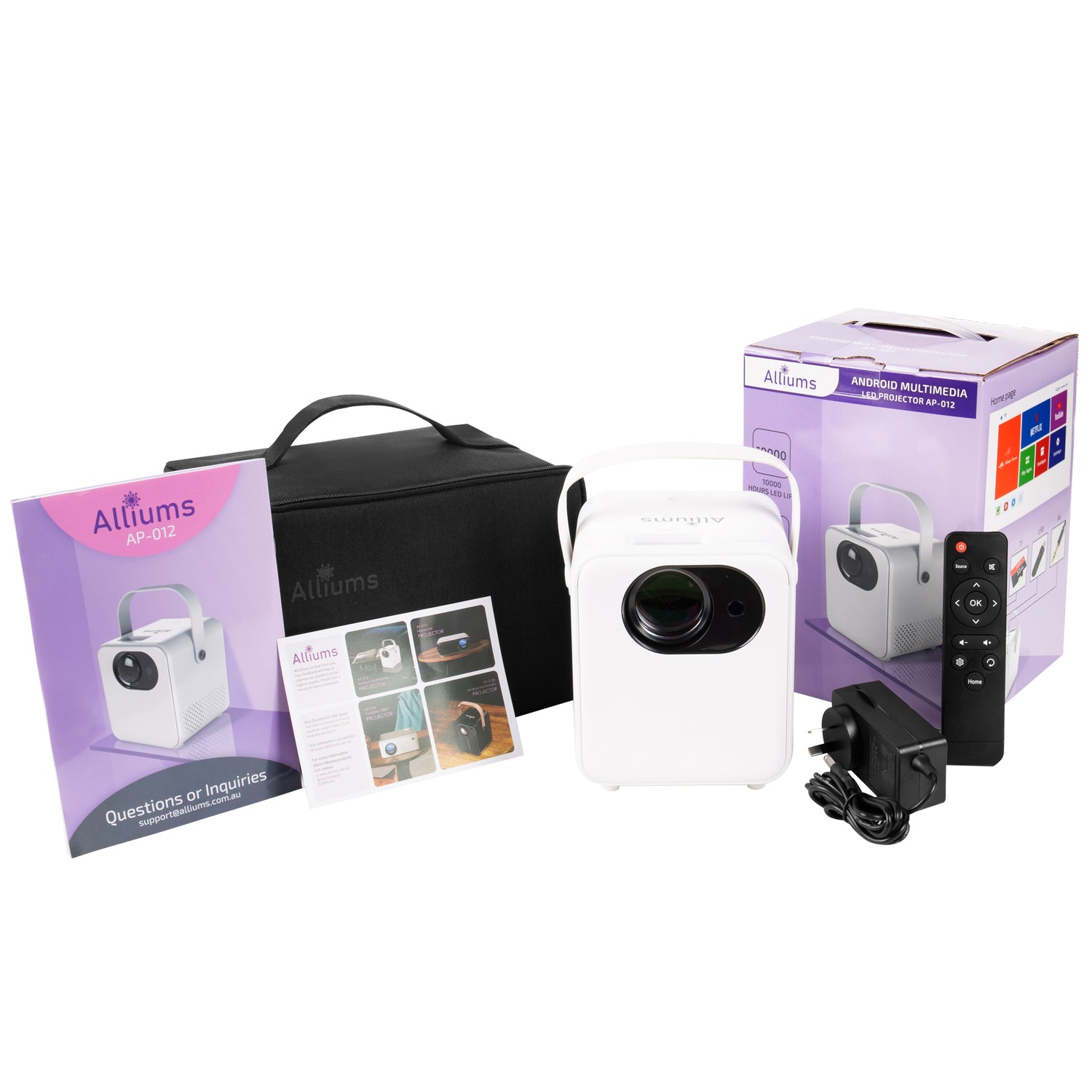 ALLIUMS Ultimate 9500 Lumens HD 1080p Supported Projector, AP-12