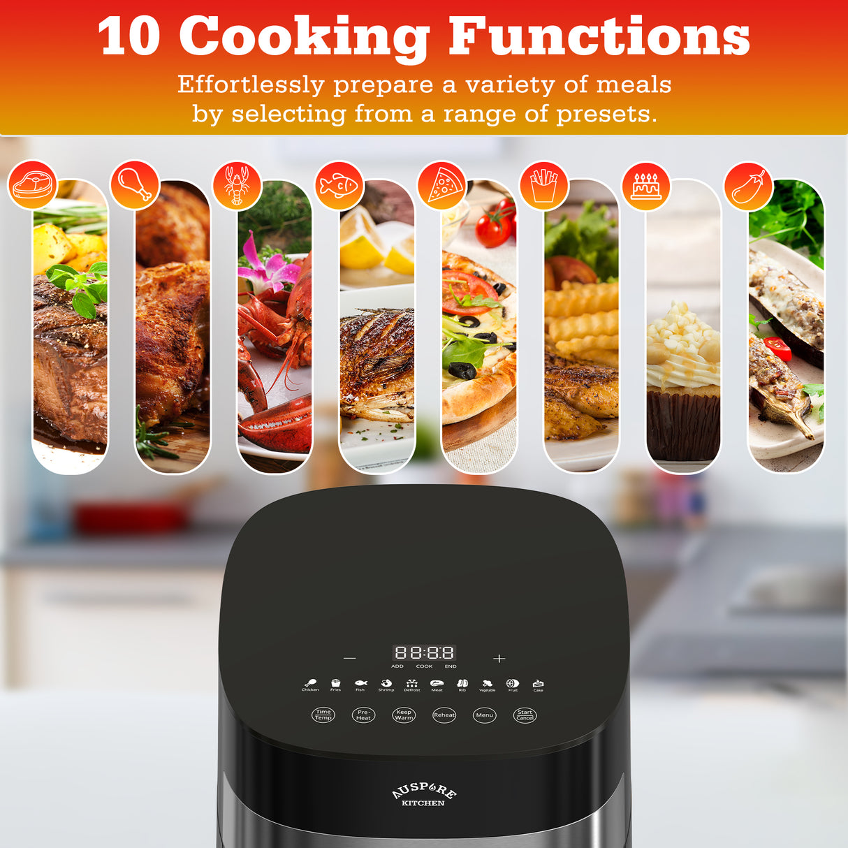 AUSPURE Air Fryer 7L Premium Digital,AusFry-70DW