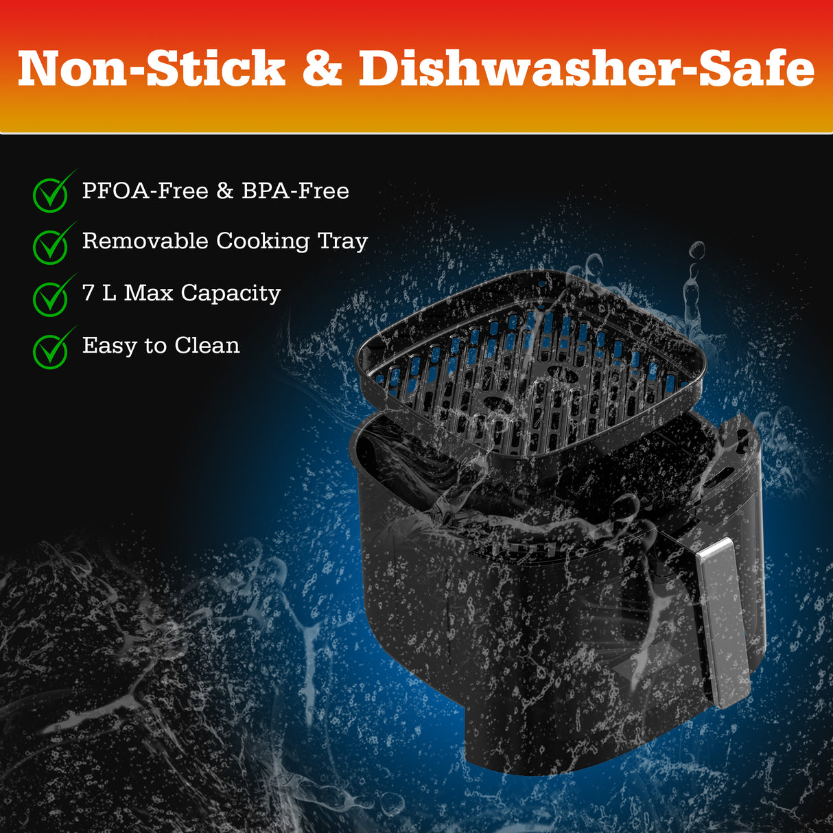 AUSPURE Air Fryer 7L Premium Digital,AusFry-70DW