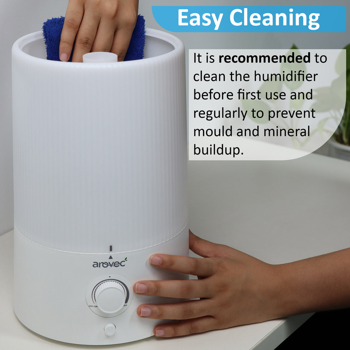 AROVEC Humidifier 4L Top-Fill Ultrasonic Air Humidifier, AroMist-250N