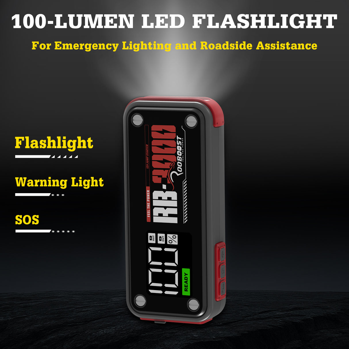 ROOBOOST Car Jump Starter 12V – 3000A Peak Battery Booster, RB-3000