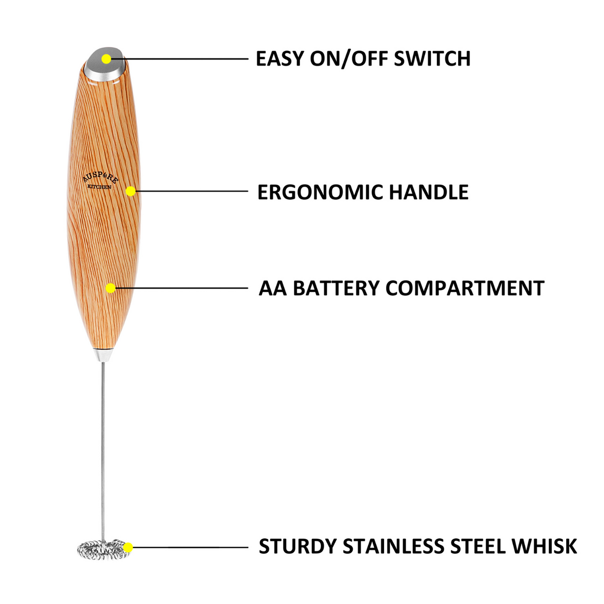 AUSPURE Kitchen Milk Frother, Milkpure-100BW