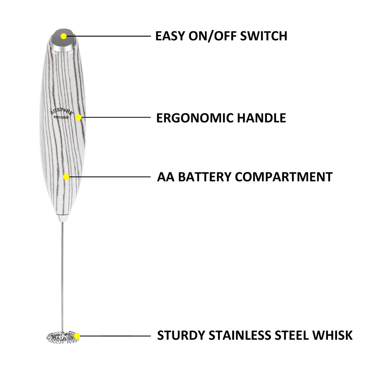 AUSPURE Kitchen Milk Frother, Milkpure-100WW