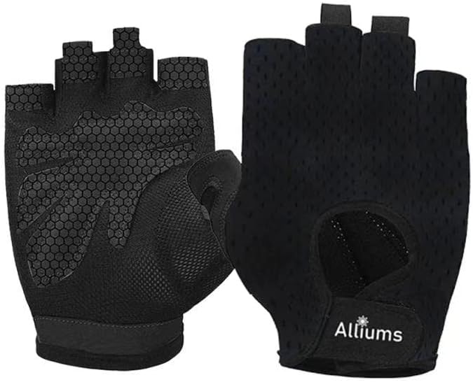 ALLIUMS Workout Gloves with Full Palm Protection Exercise Gloves (Pair)