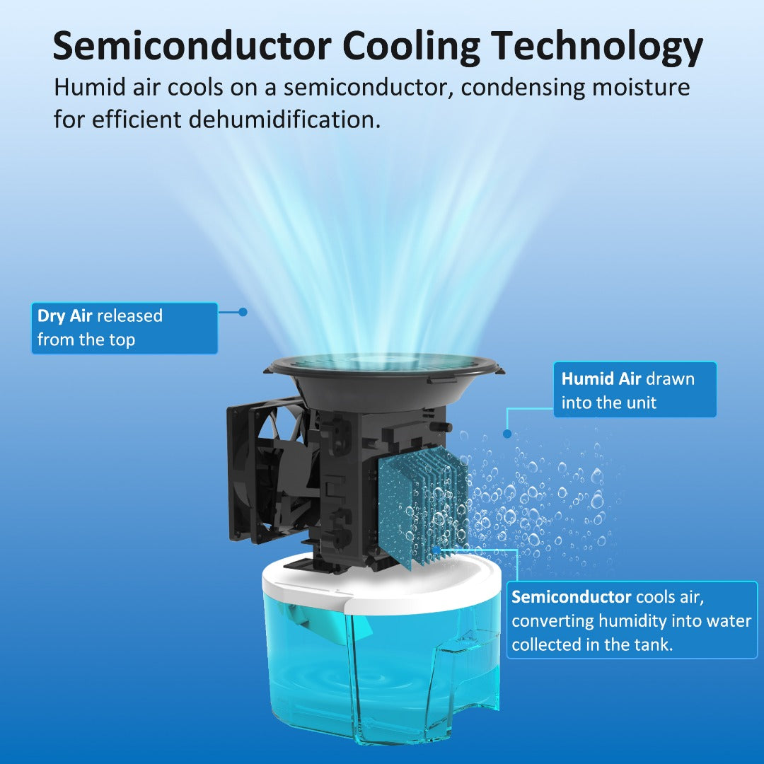 AROVEC Air Dehumidifier 900 ml Water Tank, AroDry-900