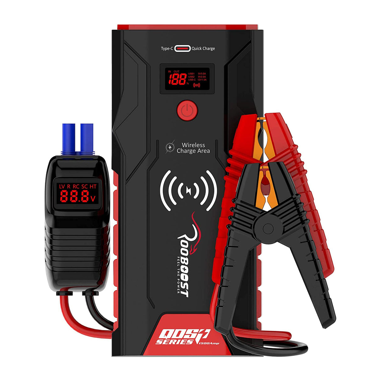 ROOBOOST UPGRADED 1500Amp Peak Car Jump Starter, RB-PRO1500