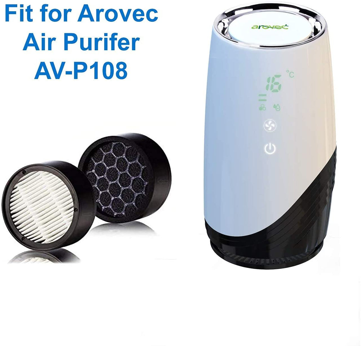 AROVEC Air Purifier Replacement Filter, AV-P108-RF-4PK
