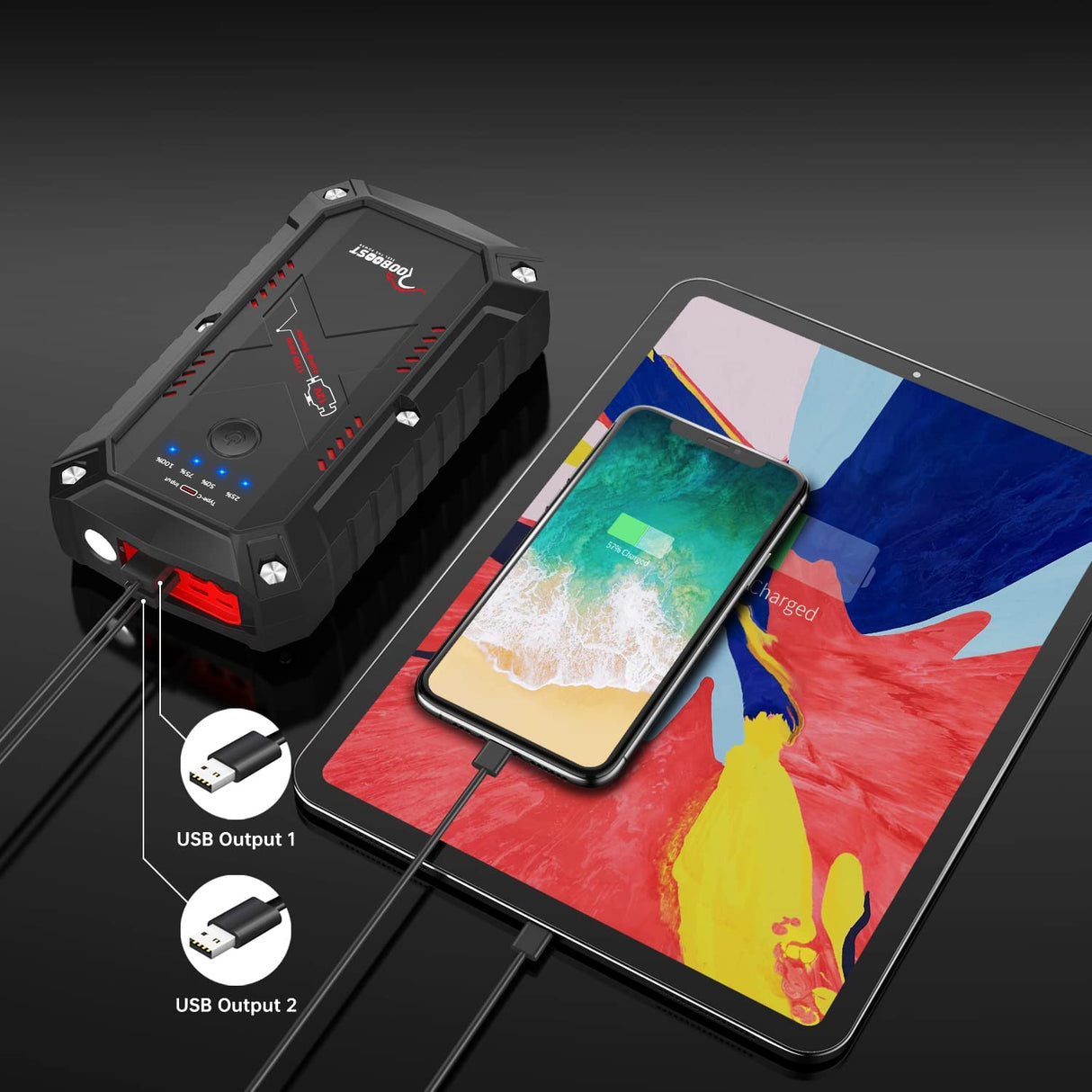 ROOBOOST Waterproof Extreme Safe Car Jump Starter RB-1750WP