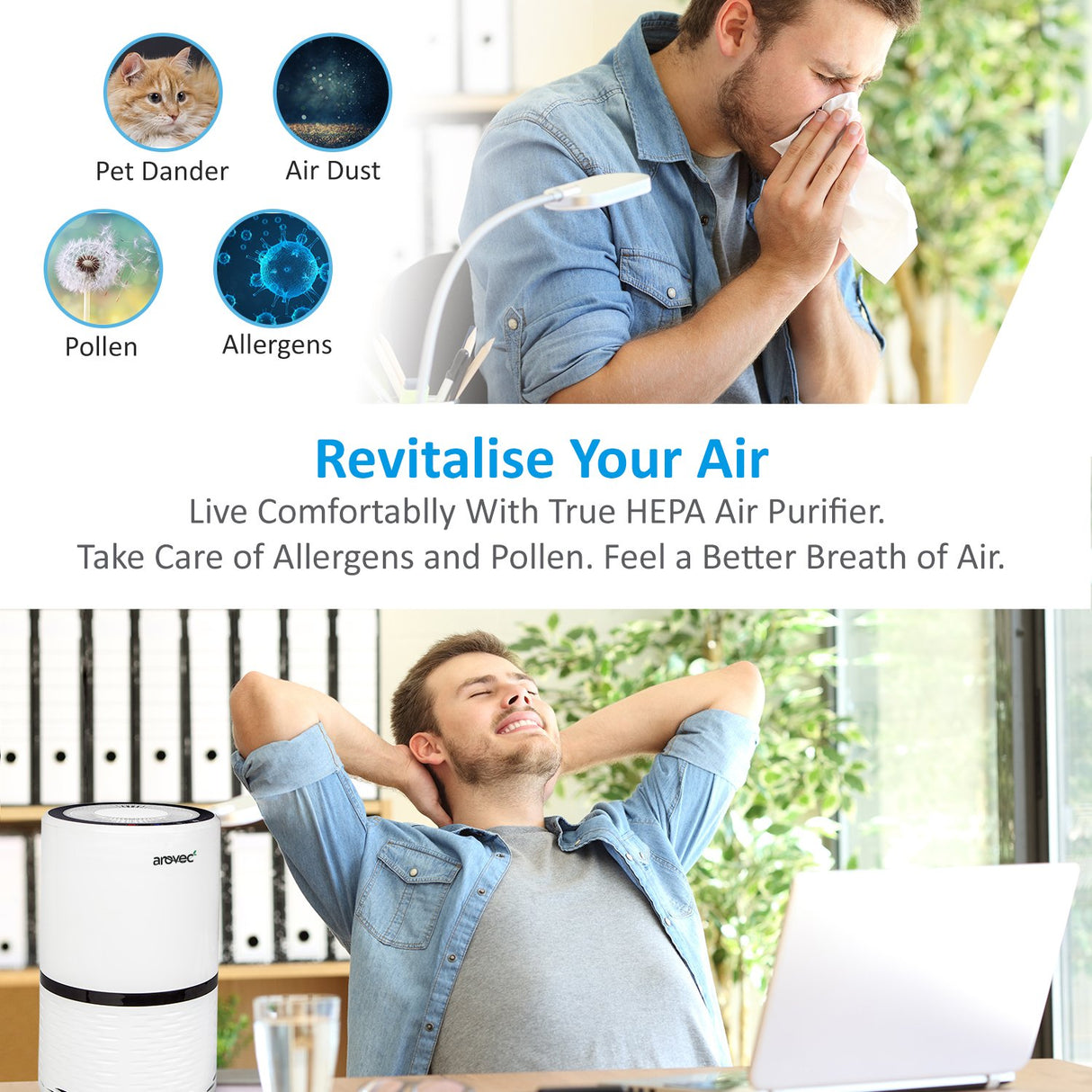 AROVEC True HEPA Air Purifier, AV-P152