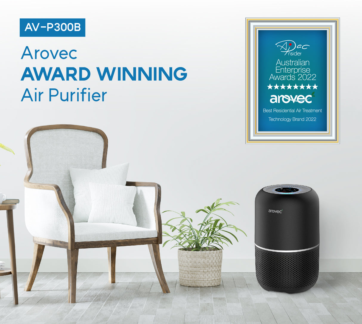 AROVEC Smart Compact Air Purifier, AV-P300B