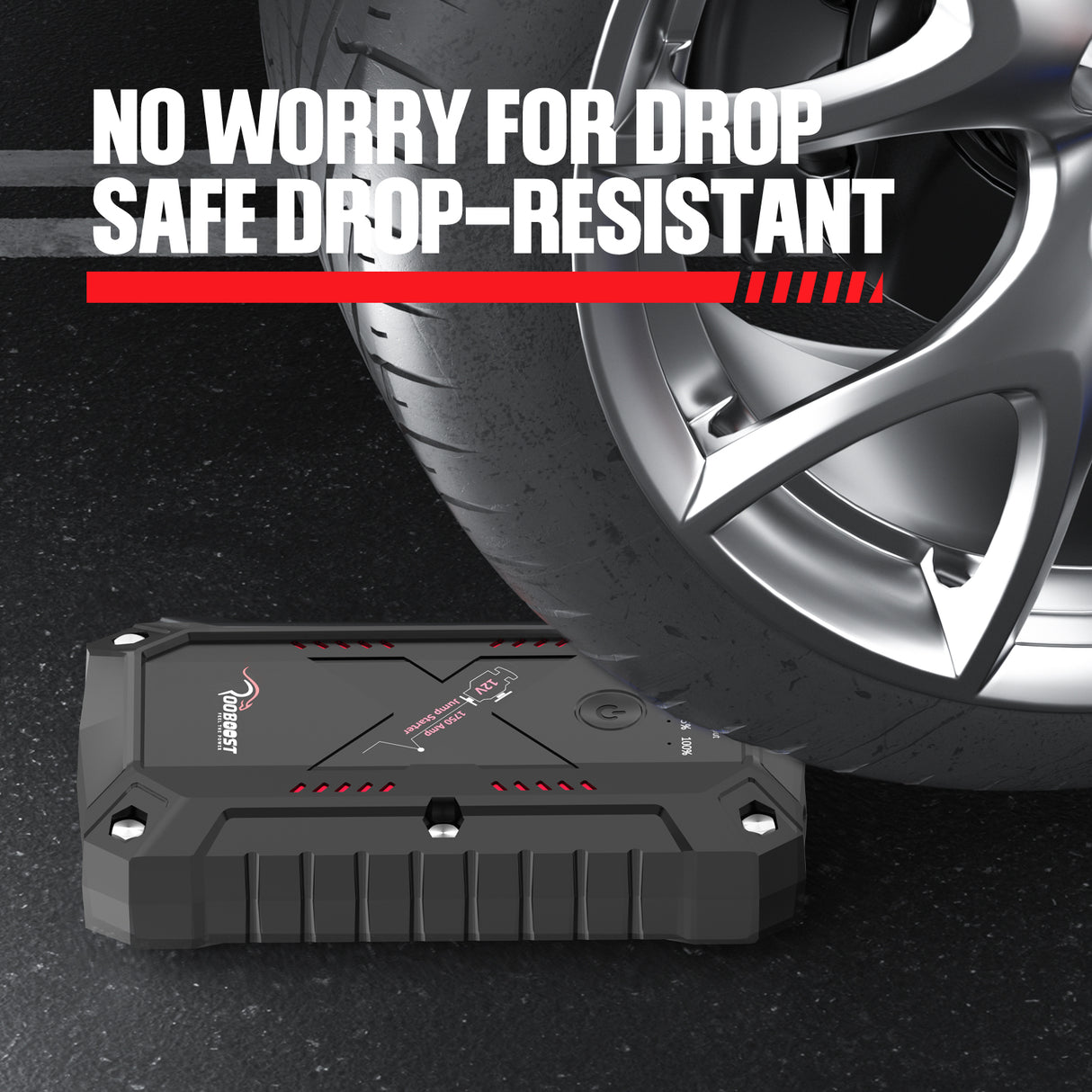 ROOBOOST Waterproof Extreme Safe Car Jump Starter RB-1750WP