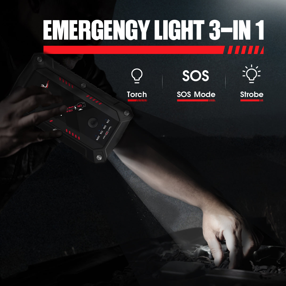 ROOBOOST Waterproof Extreme Safe Car Jump Starter RB-1750WP