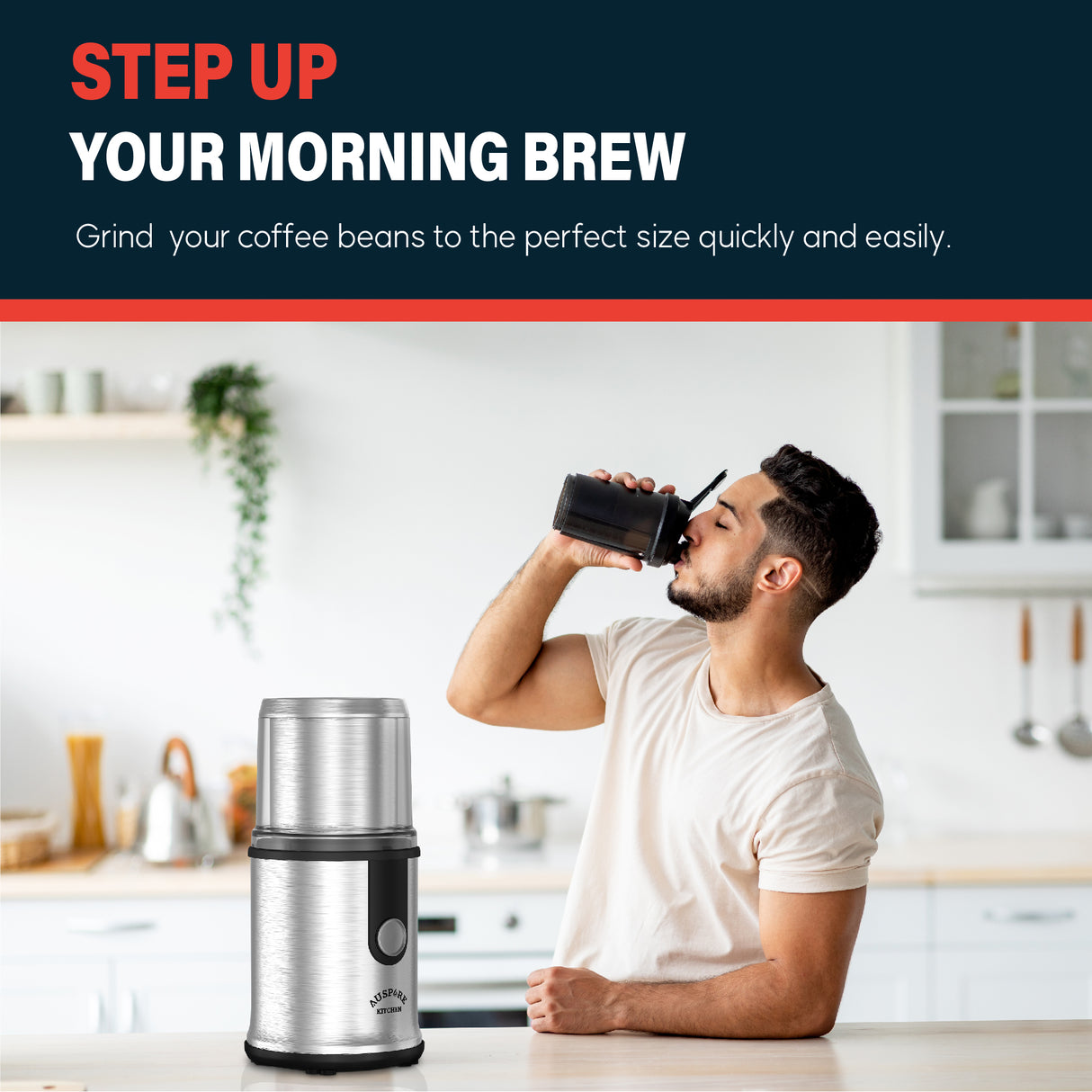 AUSPURE Electric Coffee and Spice Grinder, AusGrind-E09