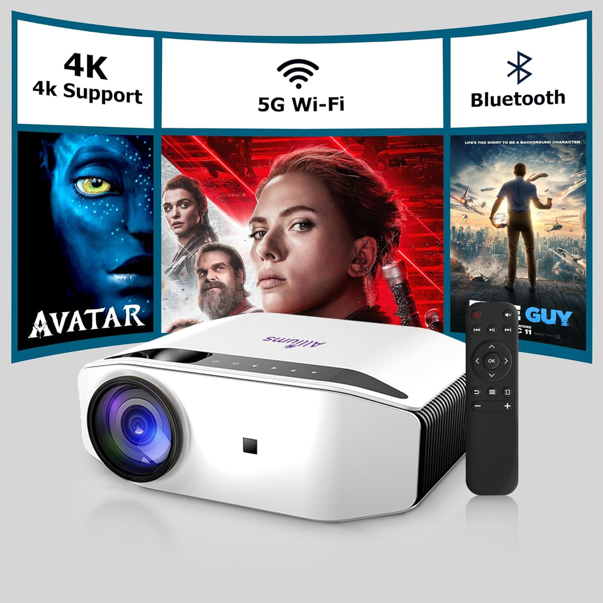 Ap Projector ALLIUMS 4K Projector with Wi-Fi & Bluetooth, AP-20 – Ausbrilliant