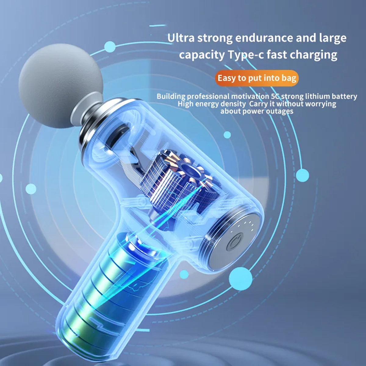 ROOBOOST Deep Tissue Muscle Massage Gun 4 Heads Relief Percussion Mass ...