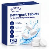 AUSPURE Baby Bottle Washer Detergent Tablets - Powerful, Gentle & Residue-Free Cleaning, 120 Tablets