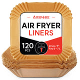 AUSPURE Air Fryer Liners – Non-Stick Parchment Paper, Oil-Resistant & Waterproof, Food-Grade Baking Liners for Air Fryers, Steamers