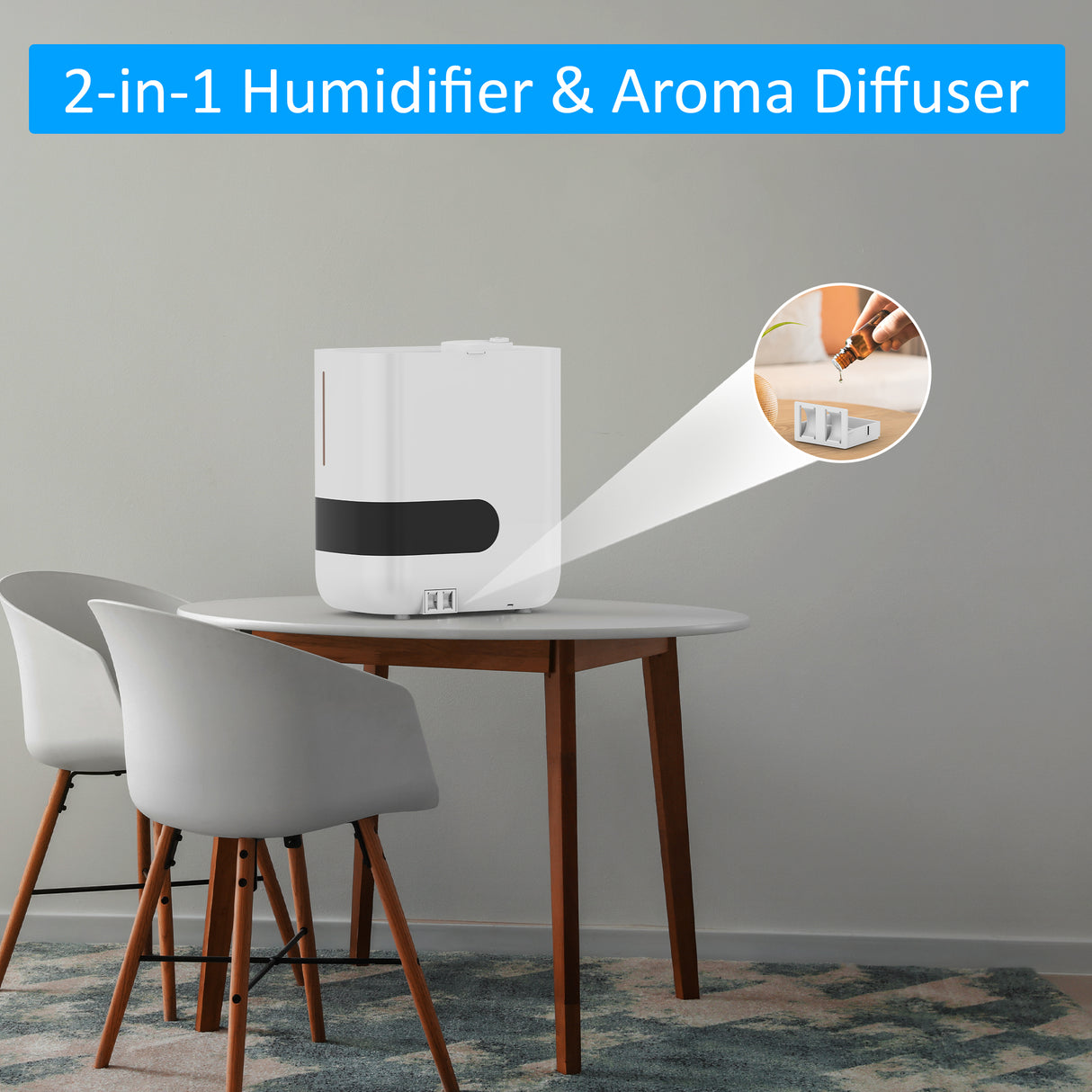 AROVEC Humidifier & Aroma Diffuser, Top Fill 4.5L, AroMist-450