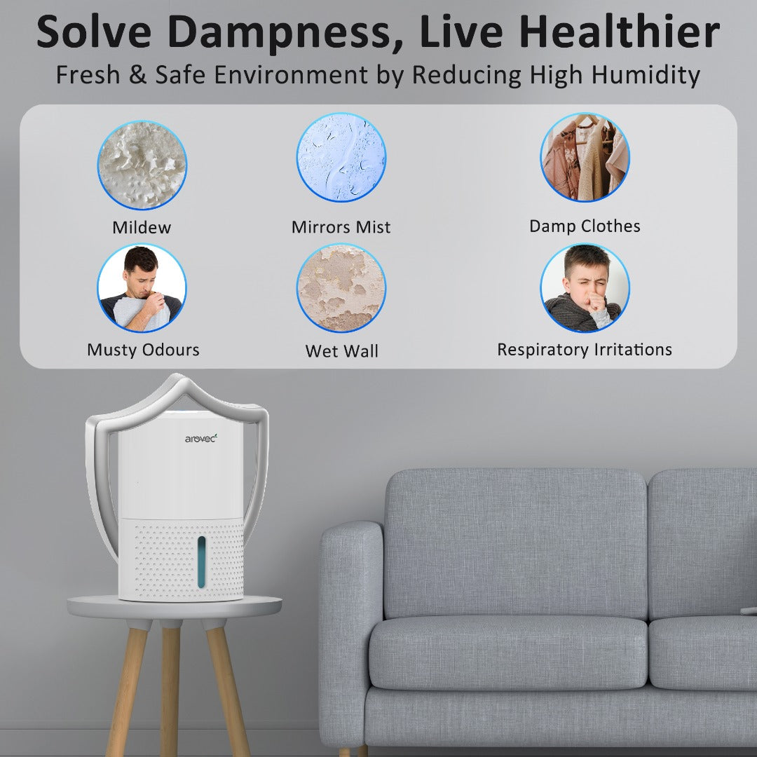 AROVEC Air Dehumidifier 900 ml Water Tank, AroDry-900